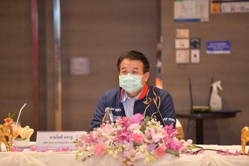 พิธีการปิดสถานที่กักตัวรูปแบบเฉพาะองค์กร (organizational quarantine) และกล่าวขอบคุณผู้ปฏิบัติงานในการจัดการแข่งขันแบดมินตันนานาชาติ