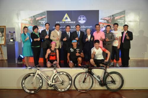 แถลงข่าวการแข่งขันไตรกีฬาสามเหลี่ยมทองคำ (Golden Triangle International Triathlon Thailand 2014)