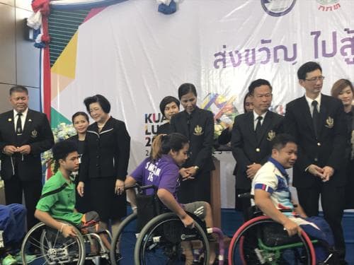รัฐมนตรีว่าการกระทรวงการท่องเที่ยวและกีฬา เป็นประธานพิธีบายศรีสู่ขวัญนักกีฬาและเจ้าหน้าที่ก่อนเดินทางไปร่วมการแข่งขัน 3 รายการ