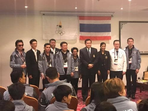รองนายกรัฐมนตรี และรัฐมนตรีว่าการกระทรวงการท่องเที่ยวและกีฬา เข้าเยี่ยมให้กำลังใจนักกีฬาที่เข้าร่วมแข่งซีเกมส์ครั้งที่ 29 ณ ประเทศมาเลเซีย