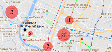 Accommodation nearby the public transportation service to the Royal Cremation Ceremony for the late King Bhumibol Adulyadej in Bangkok
