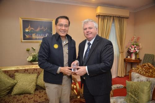 Mr. Chris Solly ประธานสถาบัน World Academy of Sport และคณะ เข้าพบ รมว.กก. 