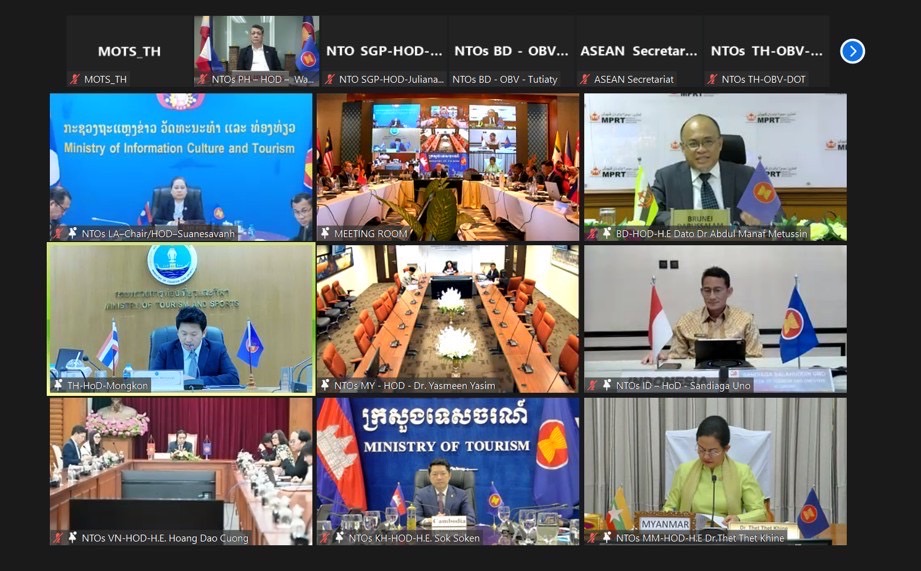 การประชุมข้ามสาขารัฐมนตรีท่องเที่ยวอาเซียนและรัฐมนตรีขนส่งอาเซียน ผ่านระบบการประชุมทางไกล
