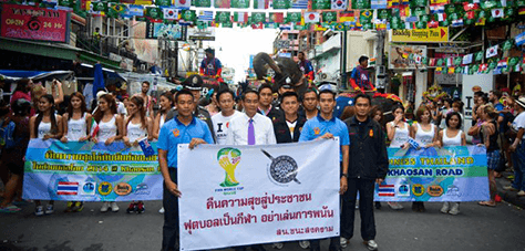 Give the happiness back to tourists during World Cup @ Khaosan Road