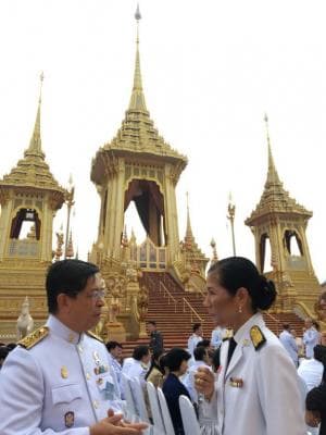Her Royal Highness Princess Maha Chakri Sirindhorn opened the exhibition of ceremony of royal cremation of King Bhumibol Adulyadej 